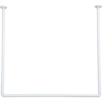 Bară Colțară în Formă de U pentru Perdea de Duș, din Aluminiu, 80x80x80 cm – Alb