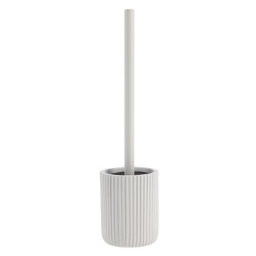 Perie WC din Polirezină cu Motif Linii - Alb