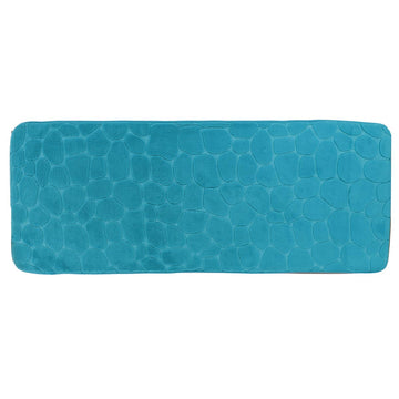 Covor din Microfibră cu Memorie Pebble 45x120 cm - Albastru Paun
