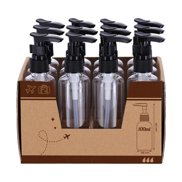 Sticluțe din Plastic Transparent 100 ml cu Pompiță Neagră