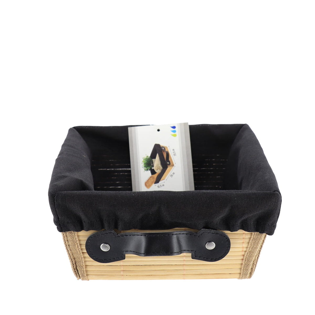 Coș Depozitare Bambus 20,5x26x10,5 cm - Bambus/Negru