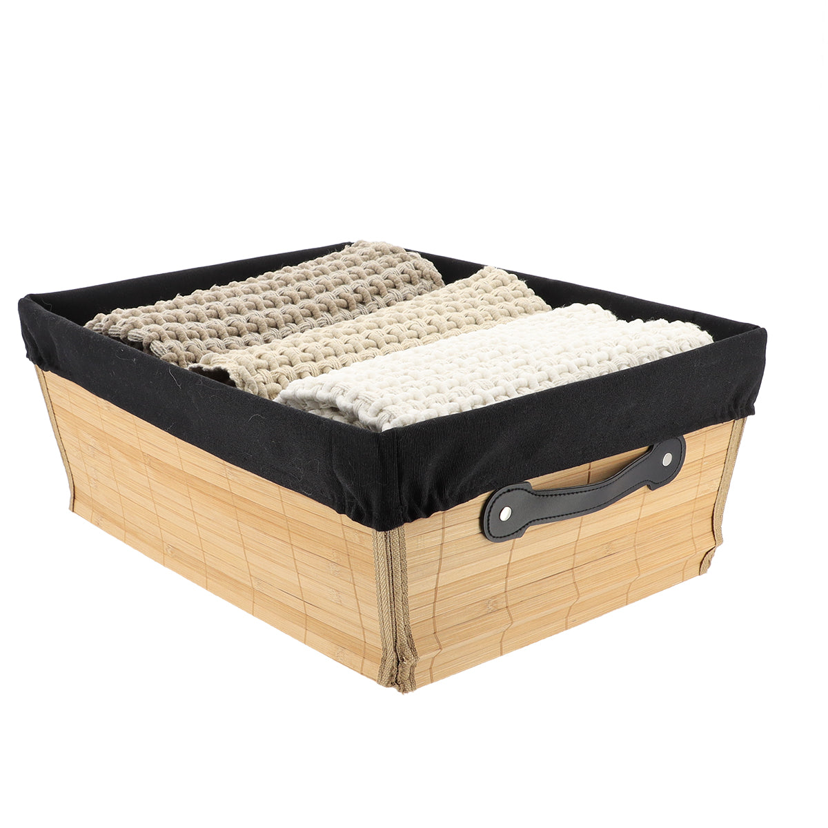 Coș Depozitare Bambus 32,5x45x18 cm - Bambus/Negru