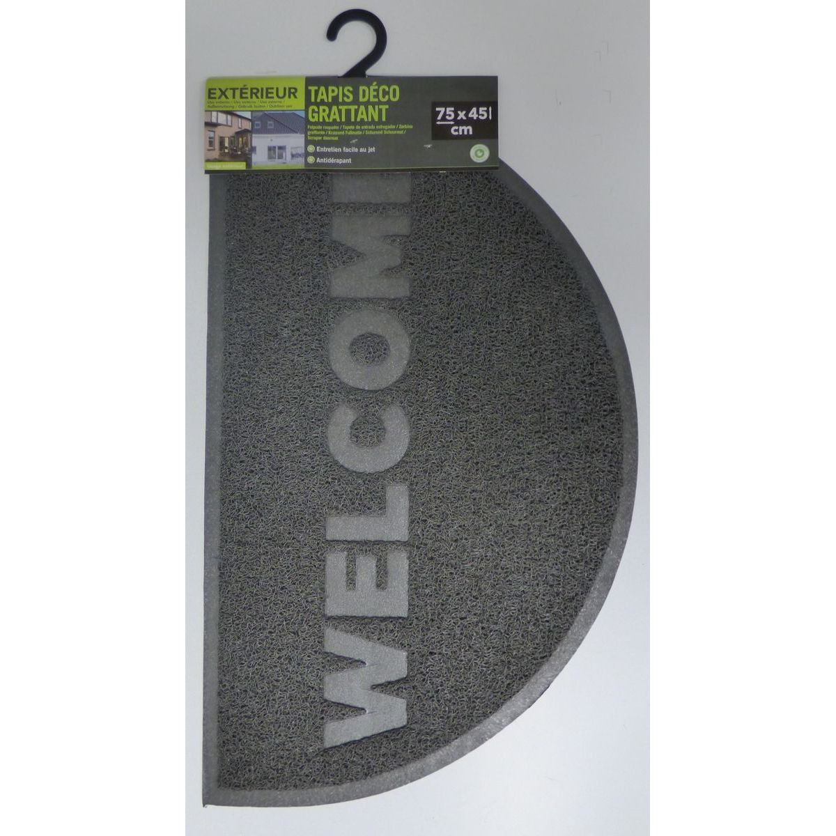 Preș Intrare Welcome Half-Moon 45X75CM Pvc - Negru
