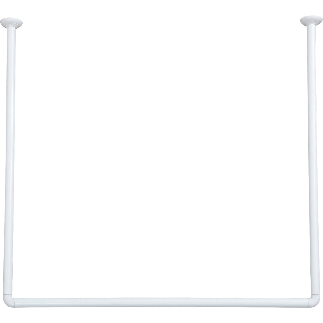 Bară Colțară în Formă de U pentru Perdea de Duș, din Aluminiu, 80x80x80 cm – Alb