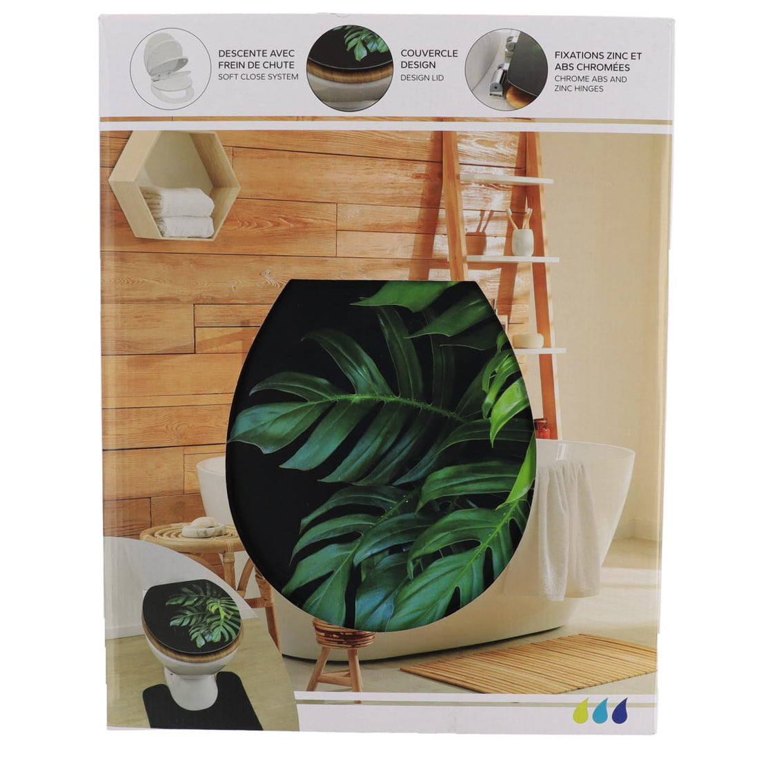 Capac Toaletă MDF 18 Inch cu Balamale din Oțel Inoxidabil și Sistem Soft Close - Green Addict