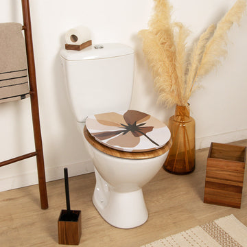 Capac Toaletă MDF 18 Inch cu Balamale din Oțel Inoxidabil și Sistem de Închidere Lentă – Natural Simplicity