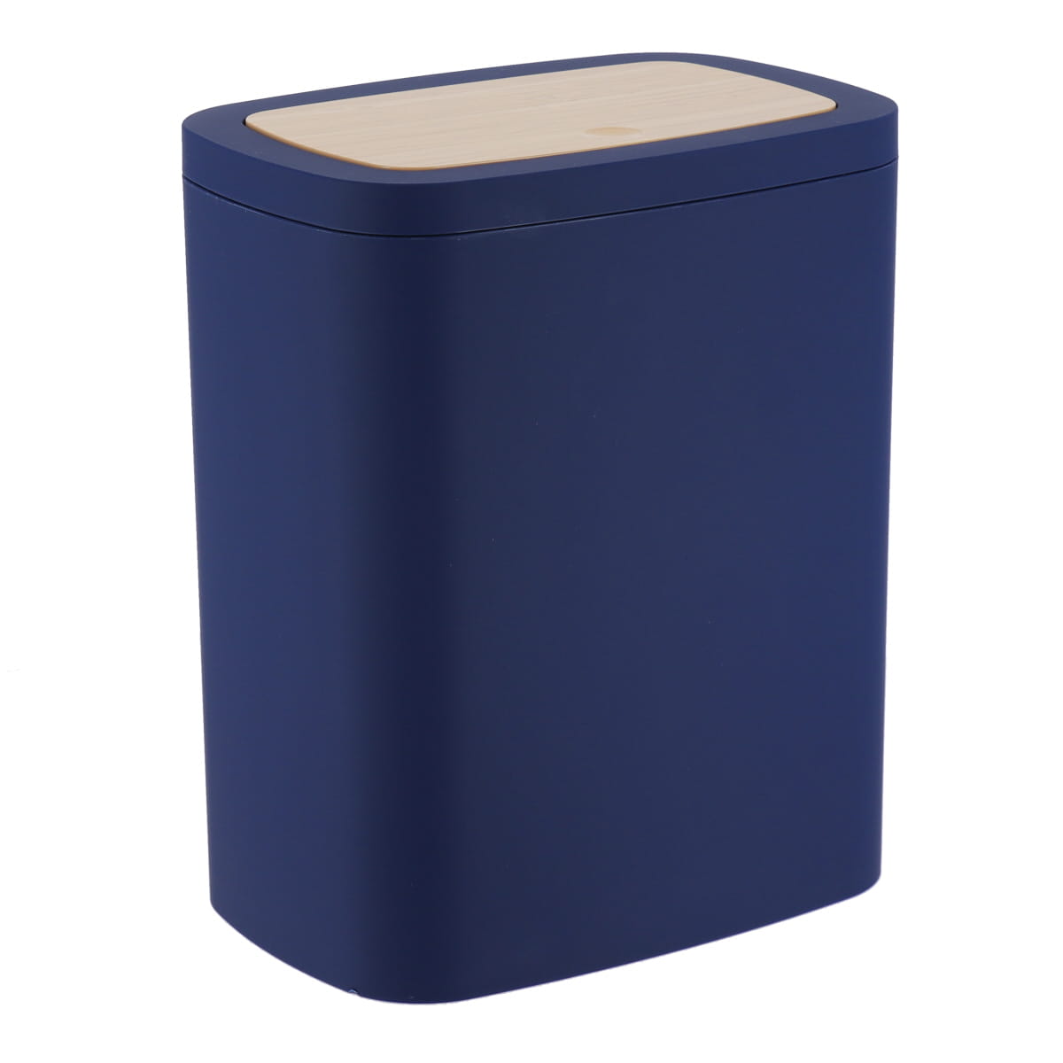 Coș de Gunoi din Cauciuc și ABS cu Efect Bambus PVC 5L - Albastru Marin