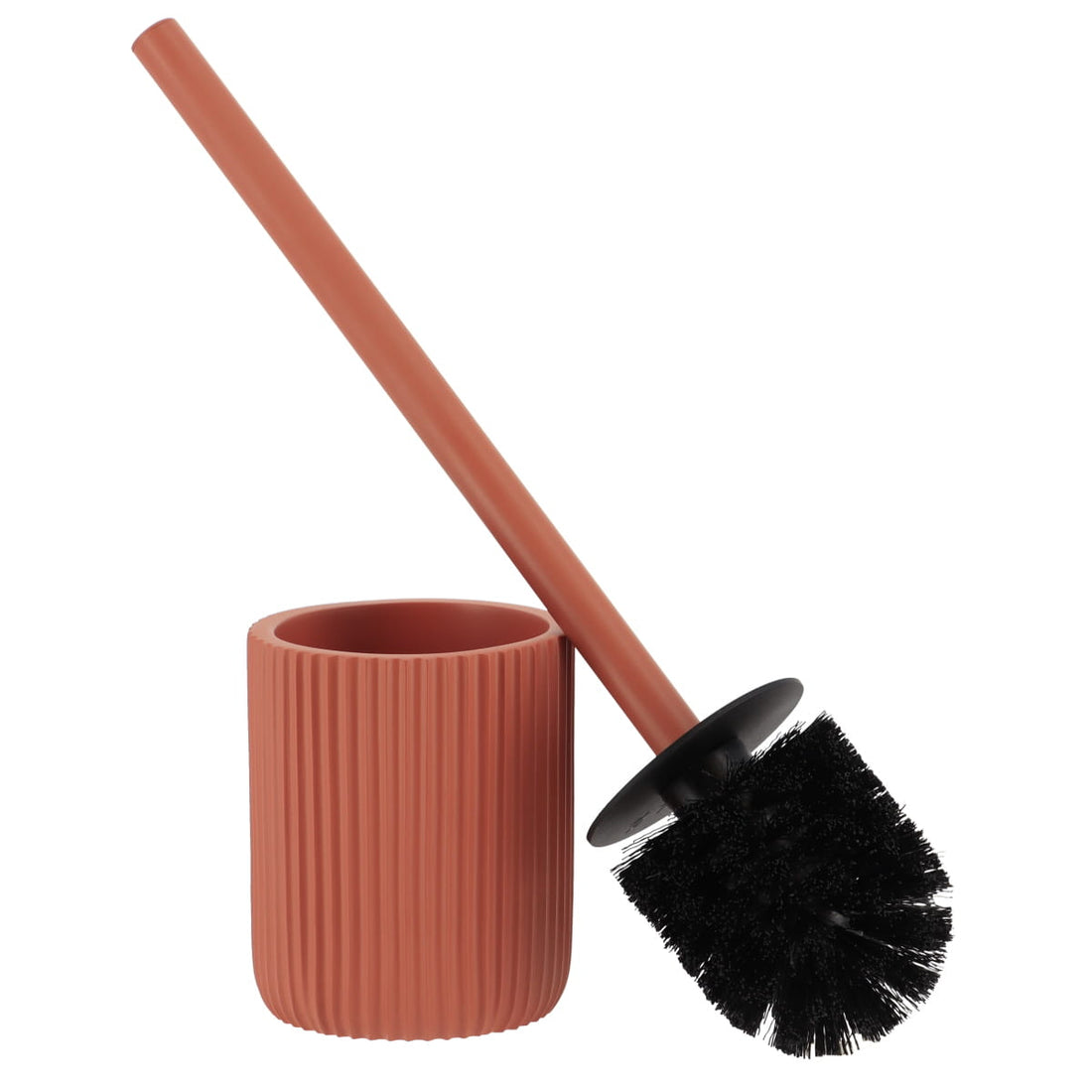 Perie WC din Polirezină cu Motif Linii - Terracota