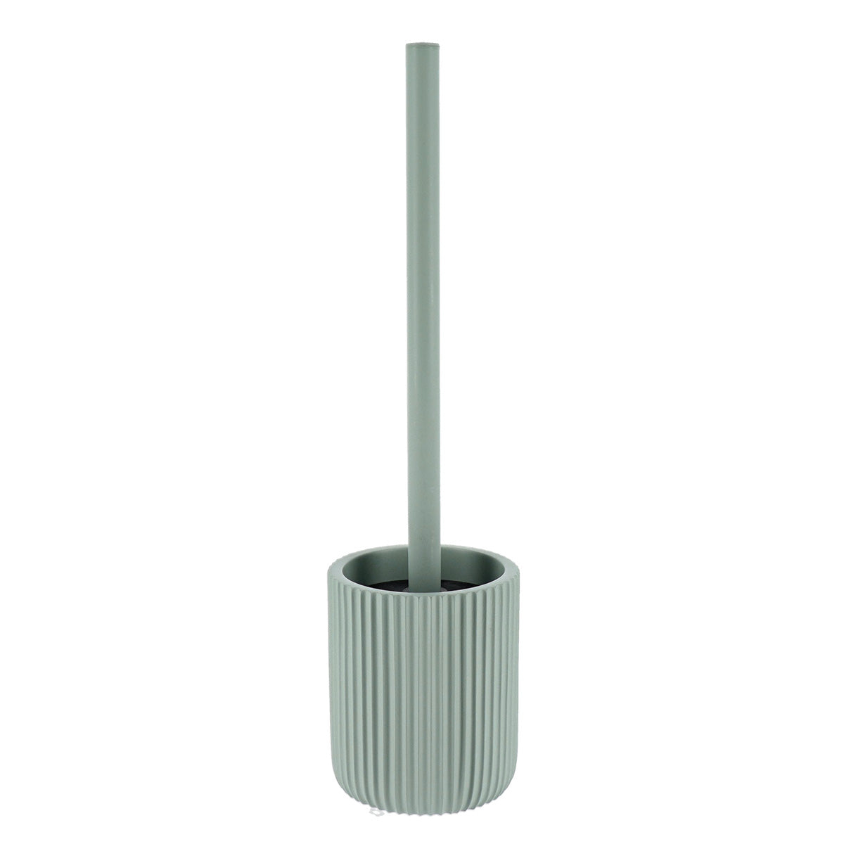 Perie WC din Polirezină cu Motif Linii - Verde Eucalipt