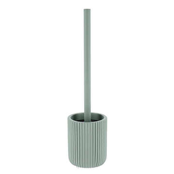 Perie WC din Polirezină cu Motif Linii - Verde Eucalipt