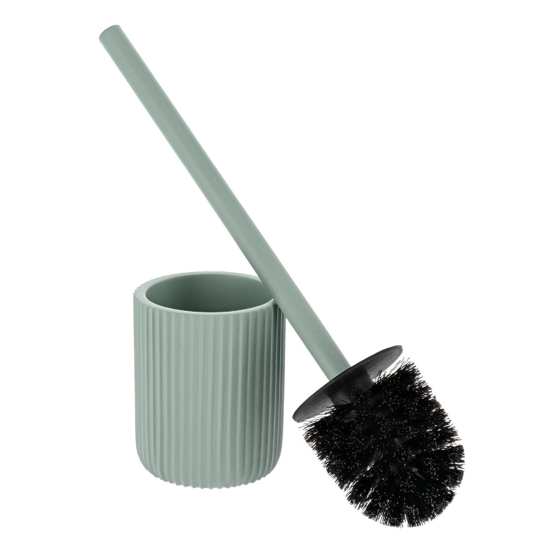 Perie WC din Polirezină cu Motif Linii - Verde Eucalipt
