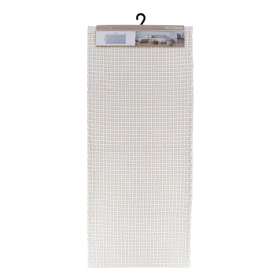 Covor Împletit din Bumbac/Poliester 50x120 cm - Alb/IVORY