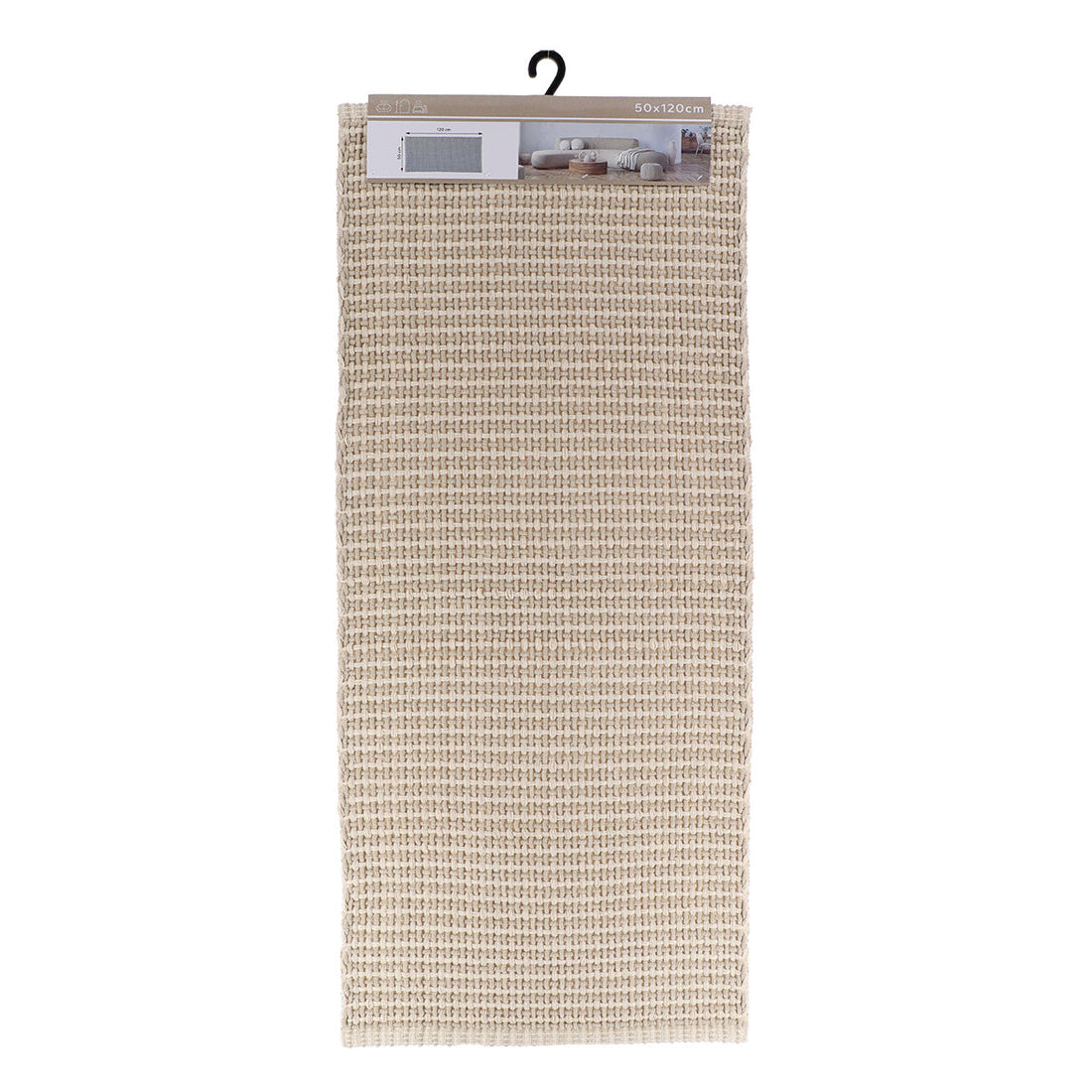 Covor Împletit din Bumbac/Poliester 50x120 cm - Bej