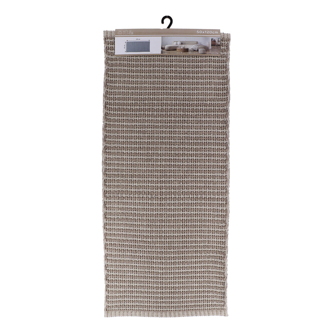 Covor Împletit din Bumbac/Poliester 50x120 cm - Taupe