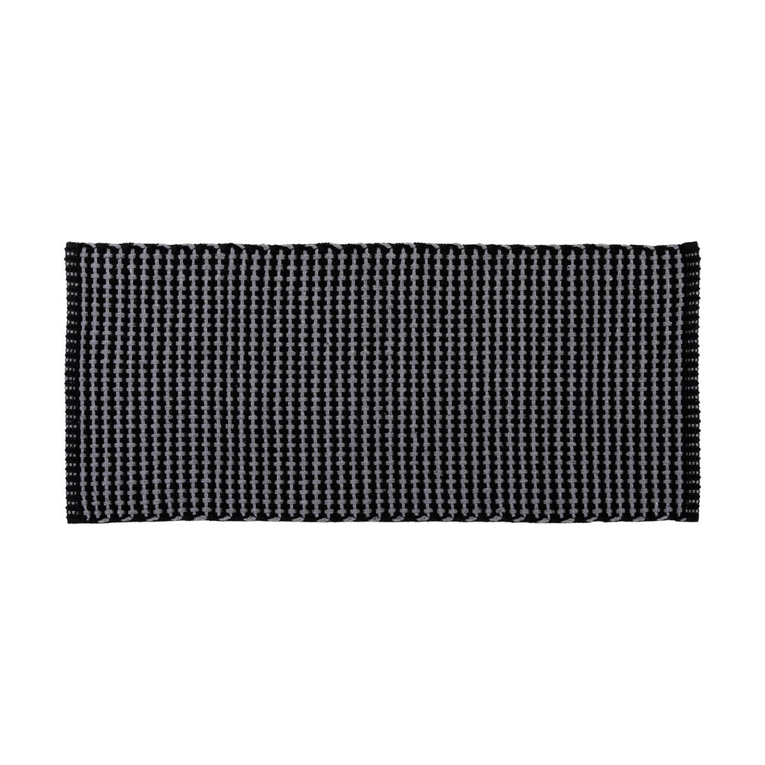 Covor Împletit din Bumbac/Poliester 50x120 cm - Gri Antracit/Negru