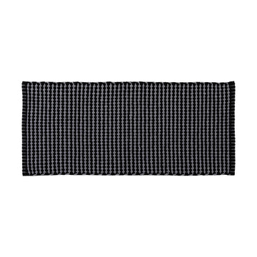 Covor Împletit din Bumbac/Poliester 50x120 cm - Gri Antracit/Negru