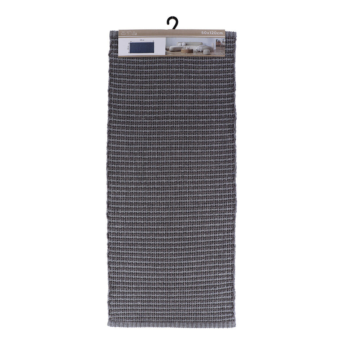 Covor Împletit din Bumbac/Poliester 50x120 cm - Gri Deschis