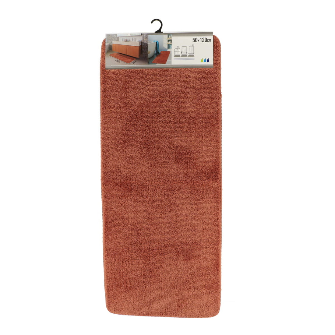 Covor Microfibră pentru Baie cu Două Chiuvete 50x120 cm - Cu Acoperire din Latex - Cupru