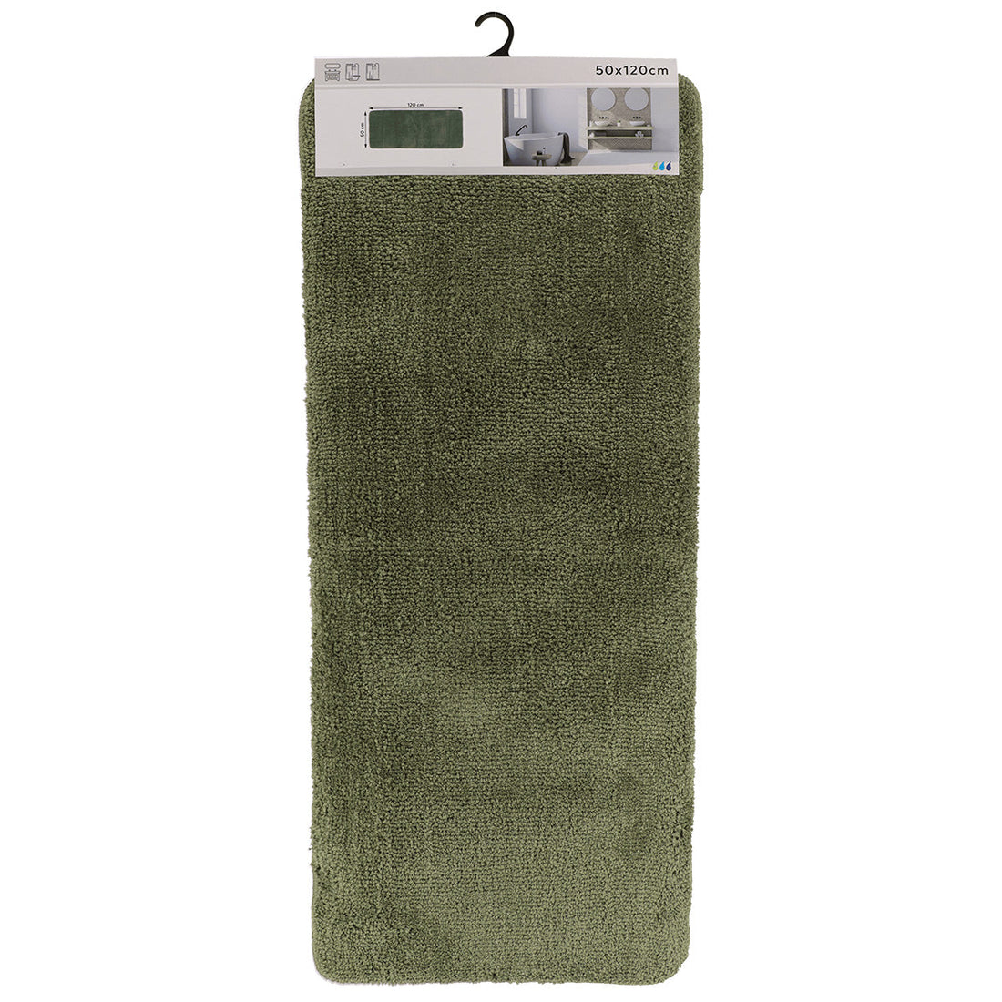 Covor Microfibră pentru Baie cu 50x120 cm - Cu Acoperire din Latex - Kaki