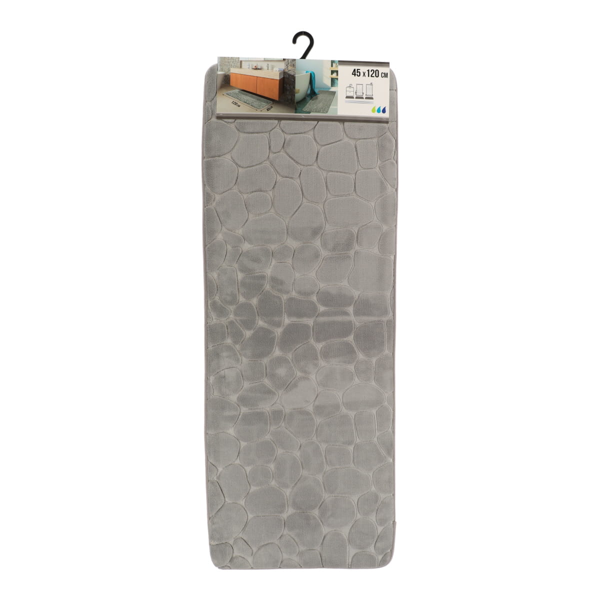 Covor din Microfibră cu Memorie Pebble 45x120 cm - Gri Deschis