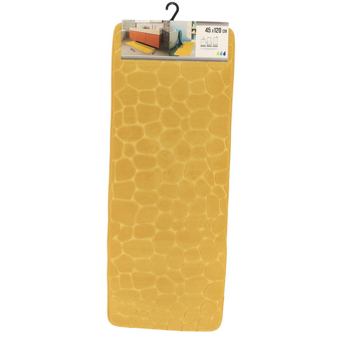 Covor din Microfibră cu Memorie Pebble 45x120 cm - Muștar