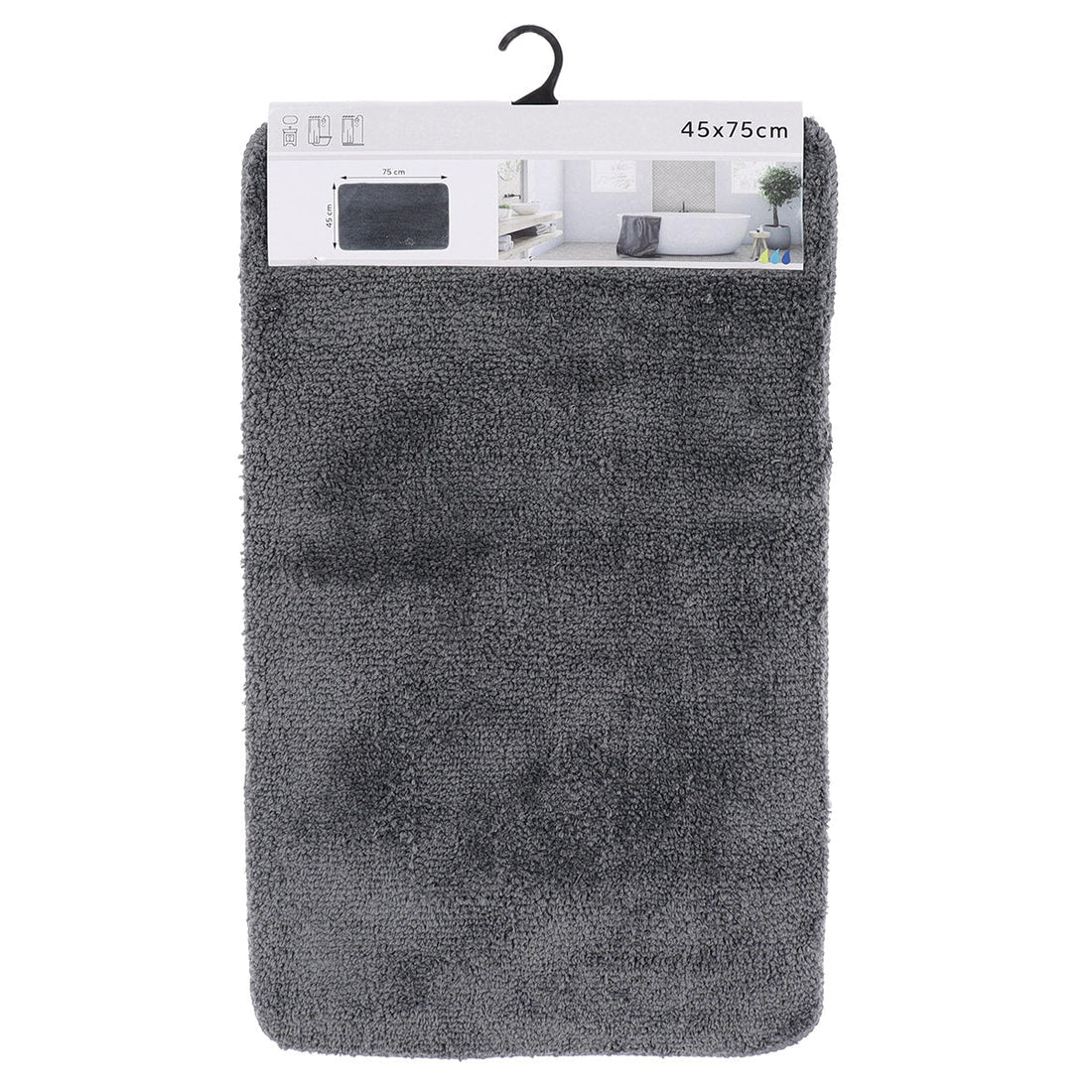 Covor Microfibră Soft cu Suport Latex 45x75 cm - Gri Antracit