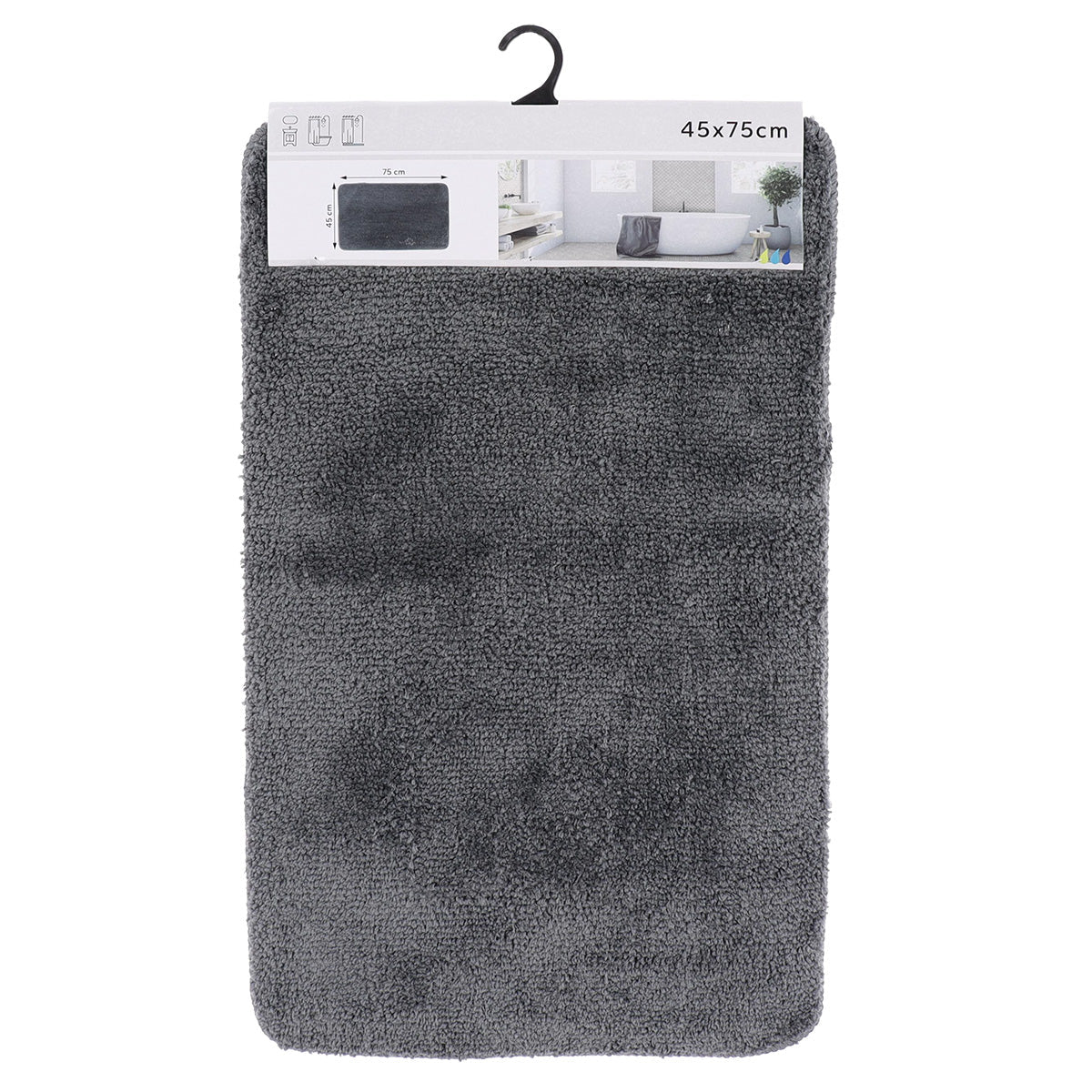 Covor Microfibră Soft cu Suport Latex 45x75 cm - Gri Antracit