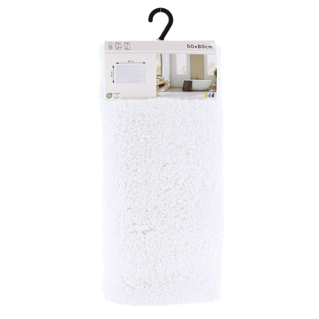Covor Microfibră cu Bile 50x80 cm - Alb