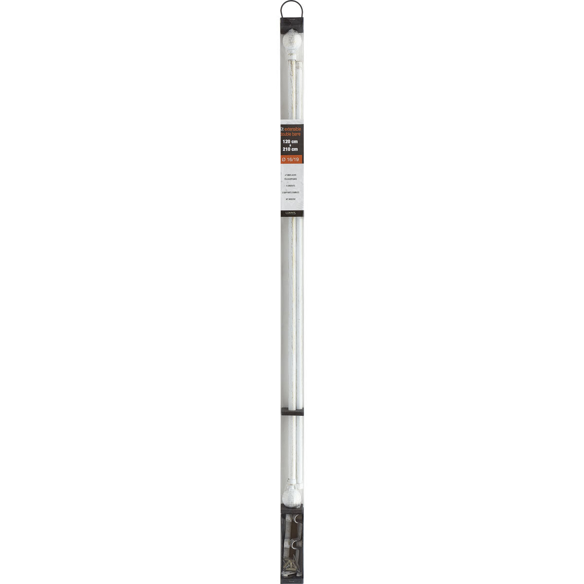 Galerie Dublă Extensibilă 210-380 CM Paloma - Alb Auriu