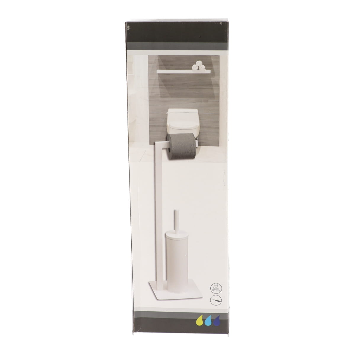 Perie de Toaletă și Dispenser pentru Hârtie din Metal - Alb