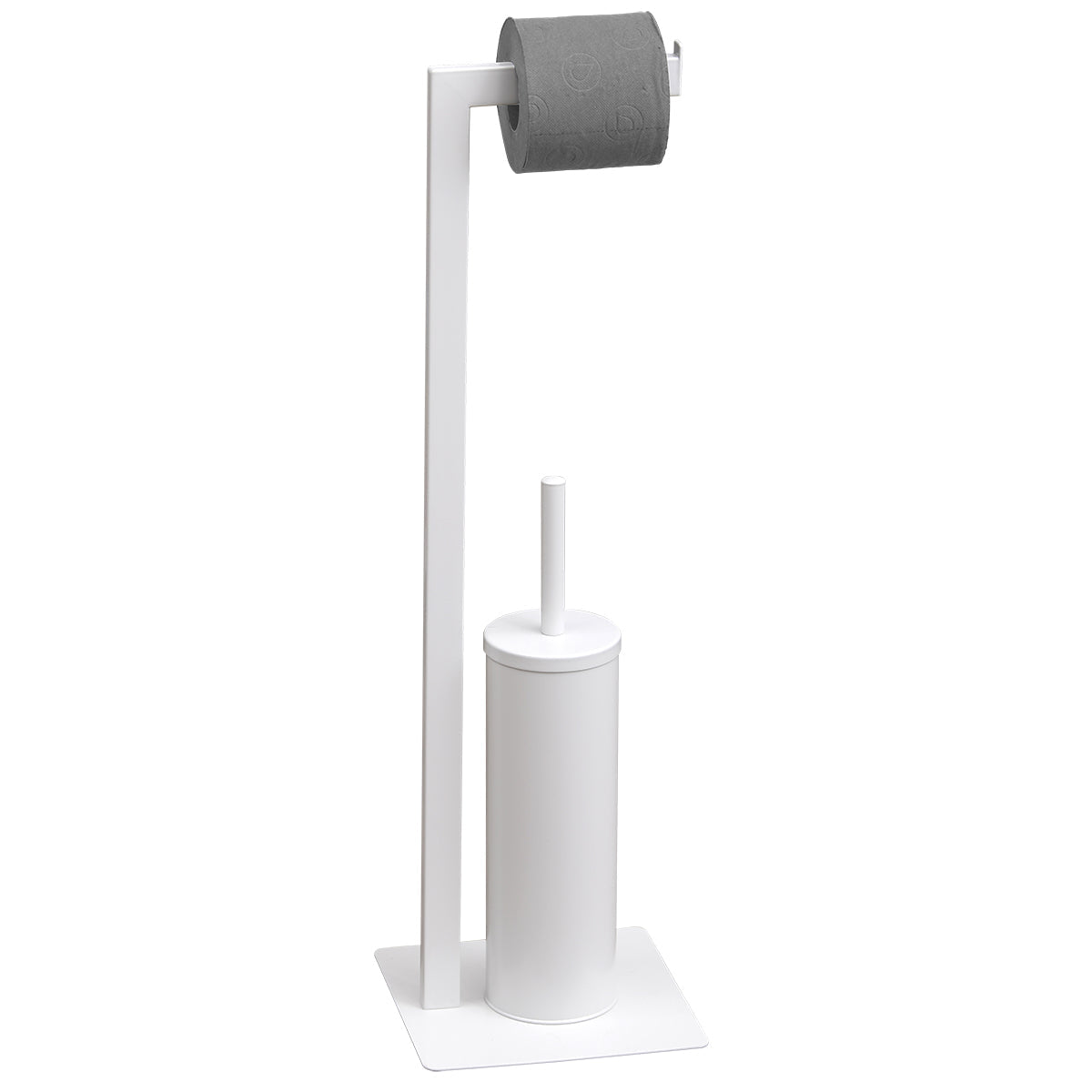 Perie de Toaletă și Dispenser pentru Hârtie din Metal - Alb