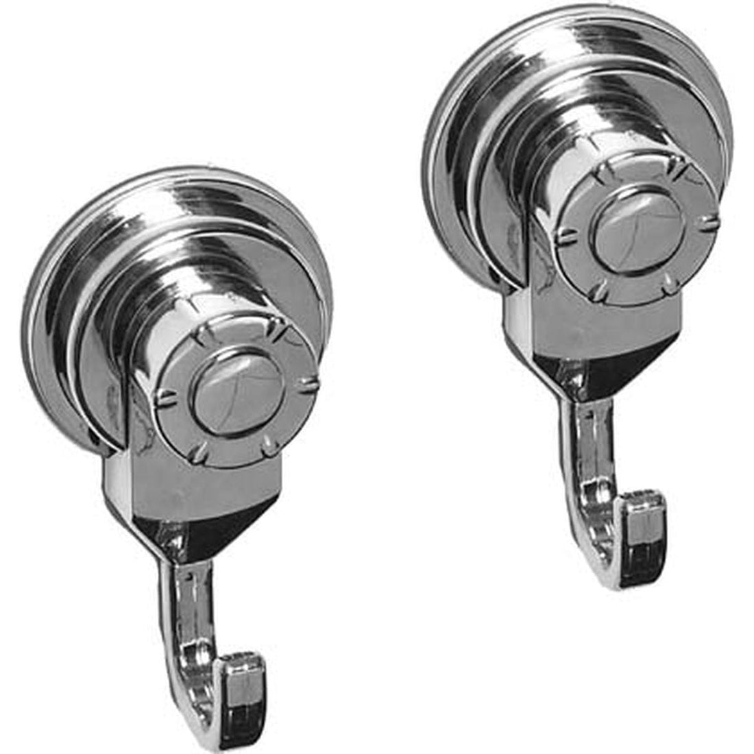 Set de 2 Cârlige ABS cu Ventuze - Crom