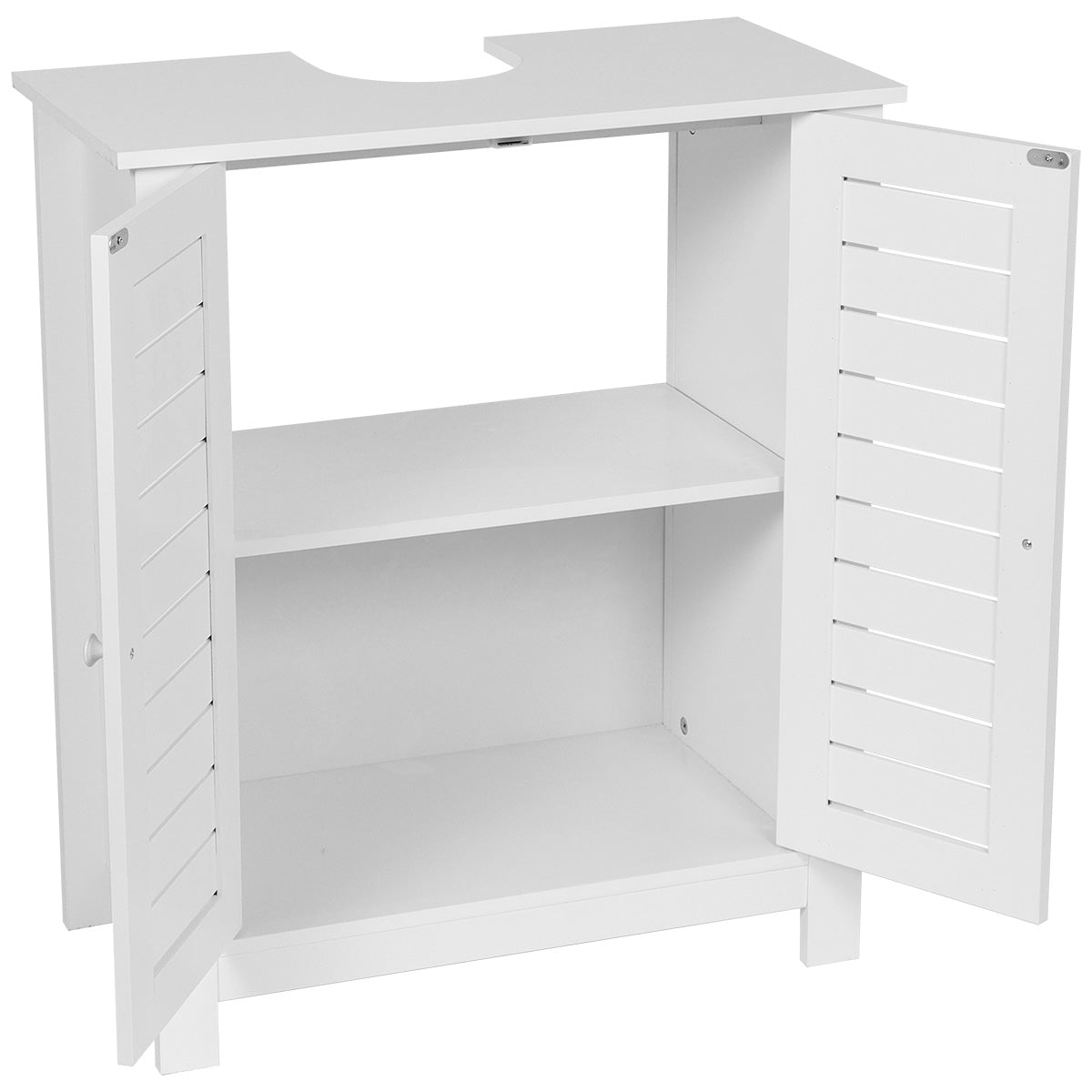 Cabinet De Chiuvetă Din MDF Cu 2 Uși + 1 Raft Interior - Santorin