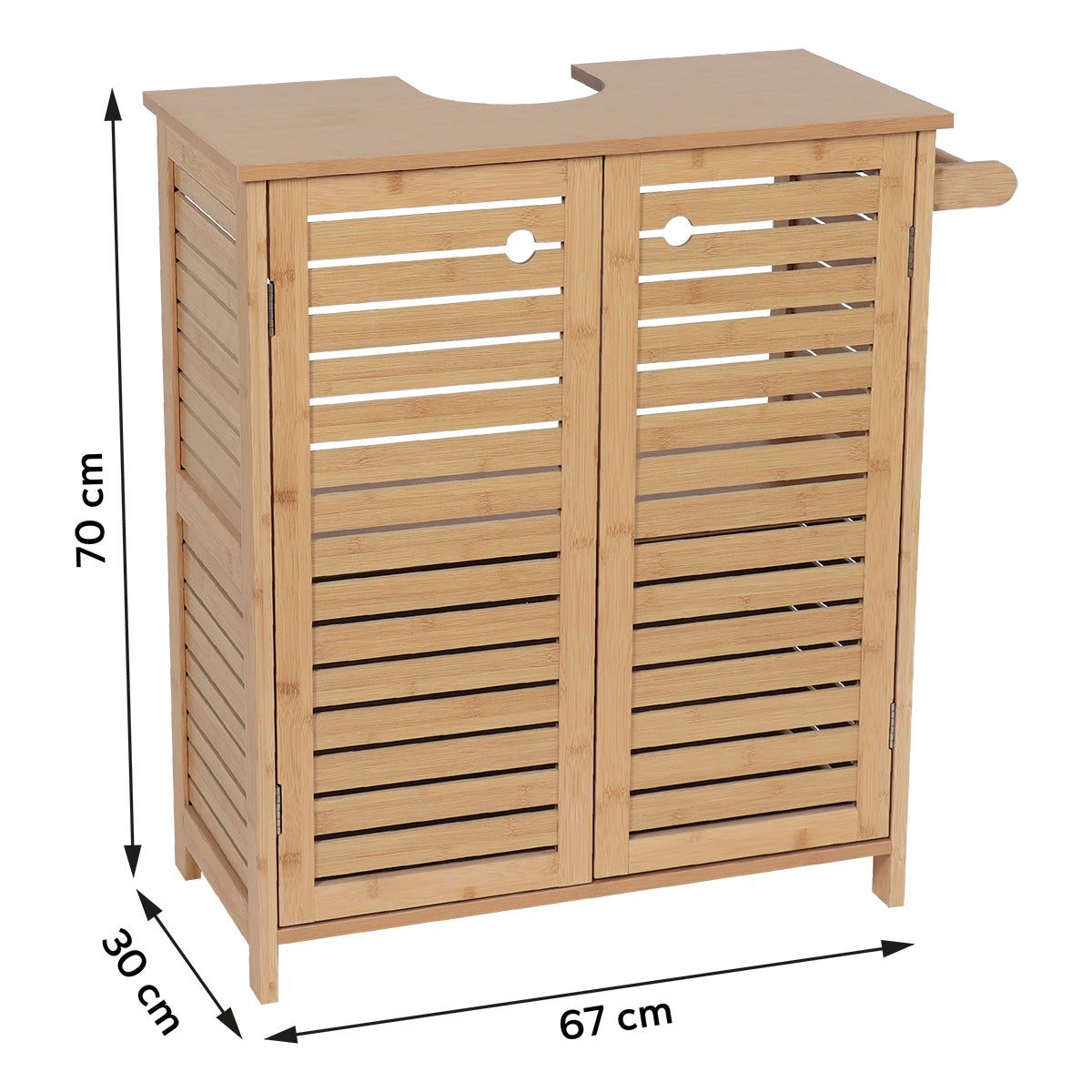 Cabinet De Chiuvetă Din Bambus/MDF Cu Efect De Bambus - Trinidad