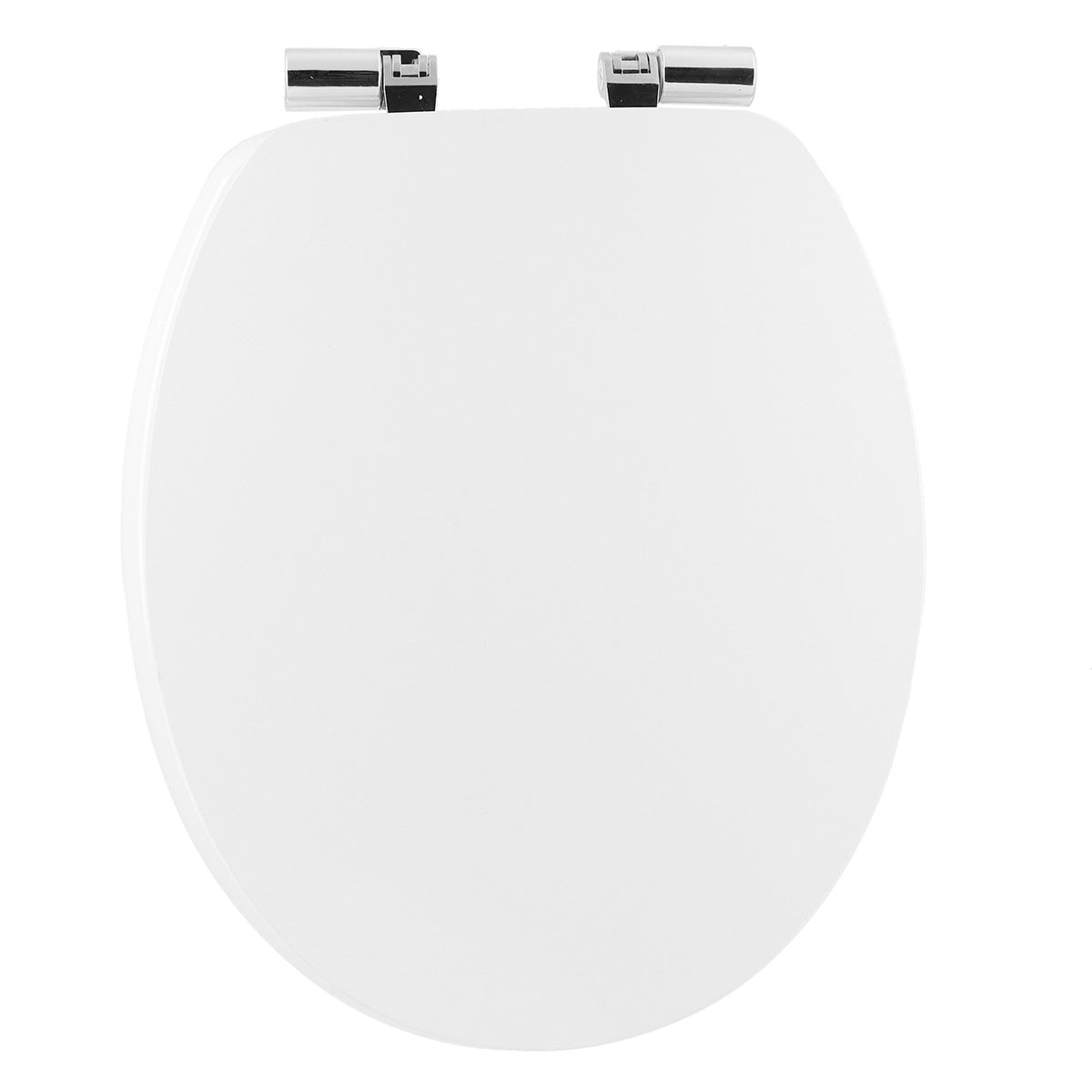 Capac Toaletă MDF 18 Inch cu Balamale ABS Cromate și Sistem de Închidere Lentă – Alb
