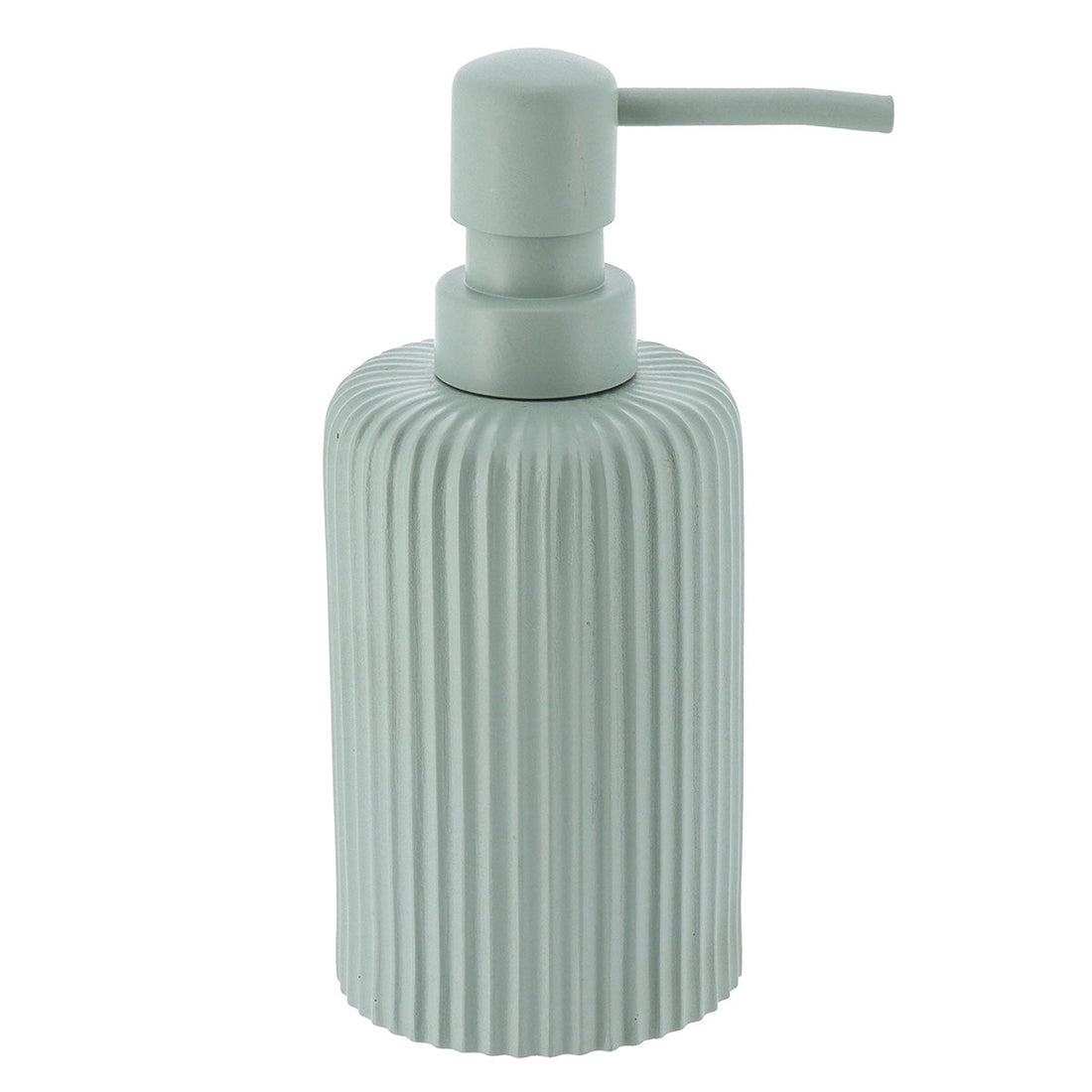Dispenser De Săpun Rotund din Polyresin 230 ml cu Dungi - EUCALYPTUS GREEN