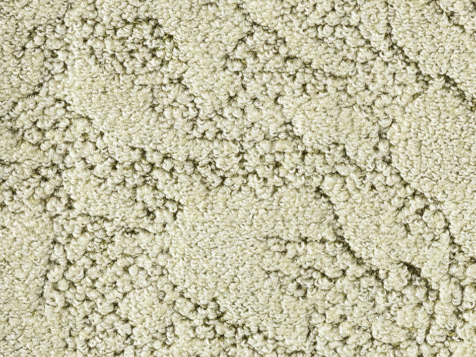 Mochetă interior cu model geometric alb-verzui Premium Polka