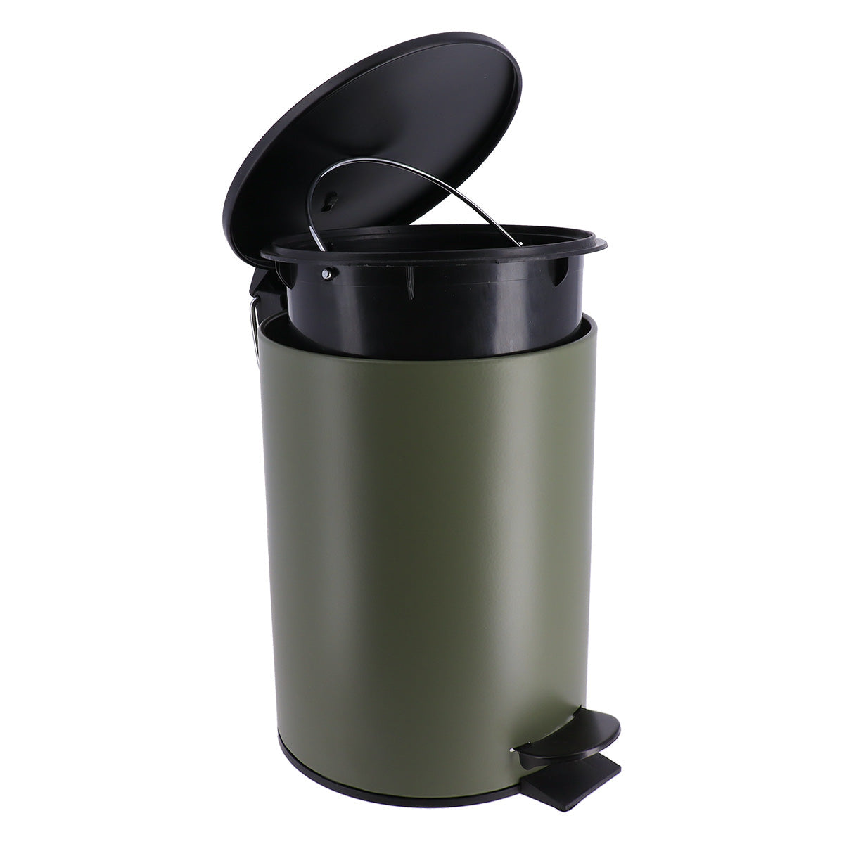 Coș De Gunoi Metalic Cu Închidere Lentă 3L - Khaki/Negru