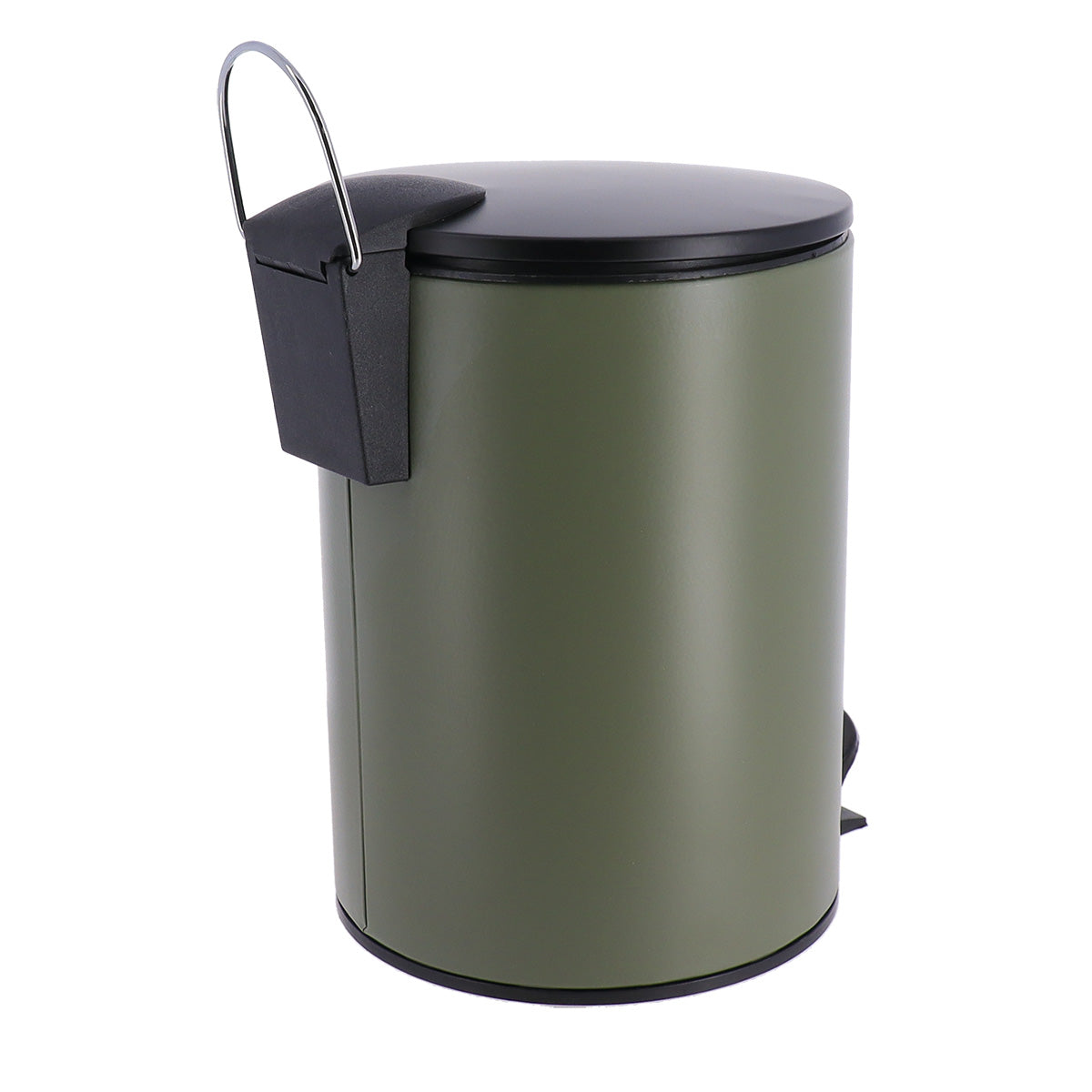 Coș De Gunoi Metalic Cu Închidere Lentă 3L - Khaki/Negru
