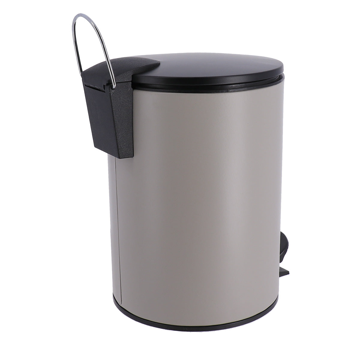 Coș De Gunoi Metalic Cu Închidere Lentă 3L - Culoare Twine/Negru