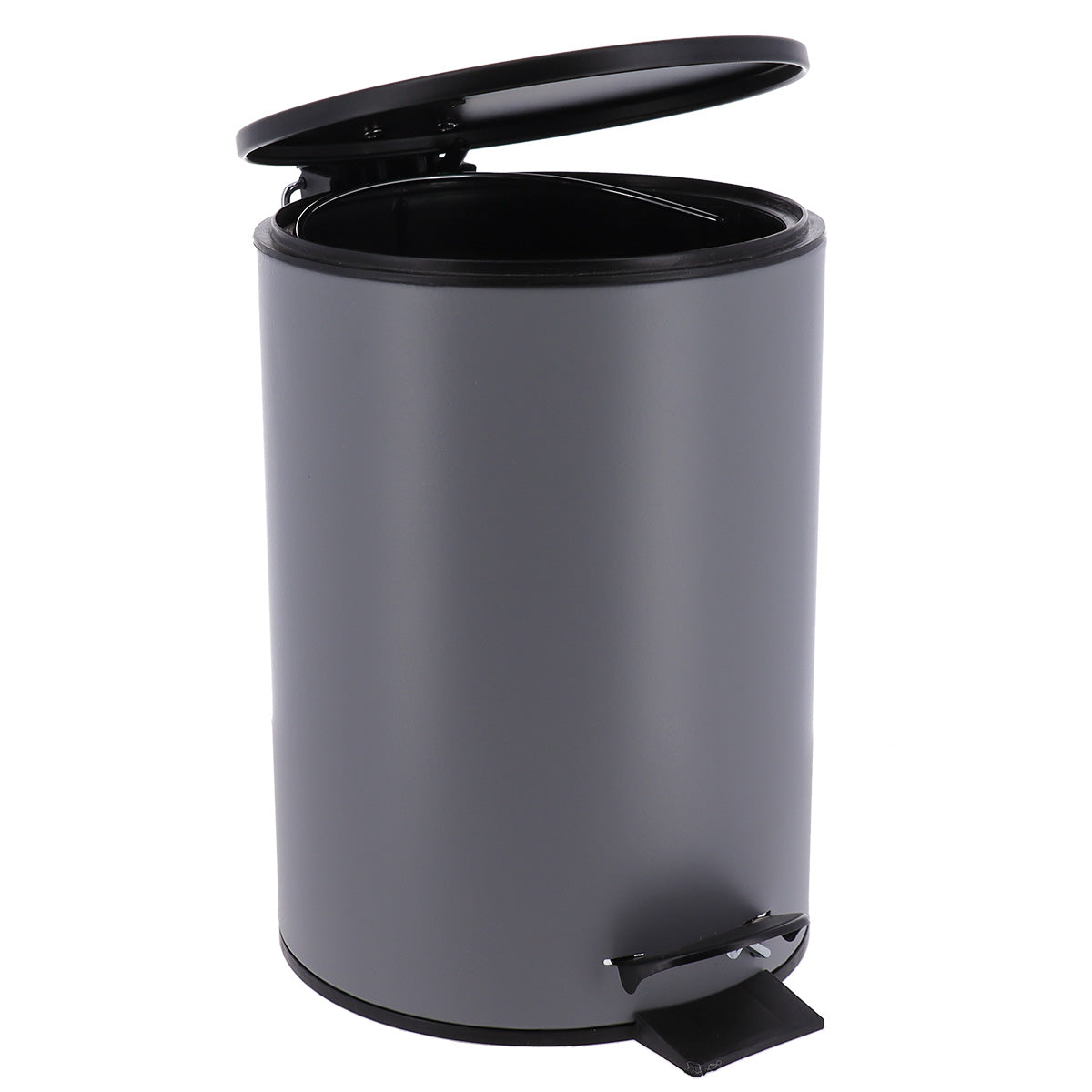 Coș De Gunoi Metalic Cu Închidere Lentă 3L - Gri/Negru
