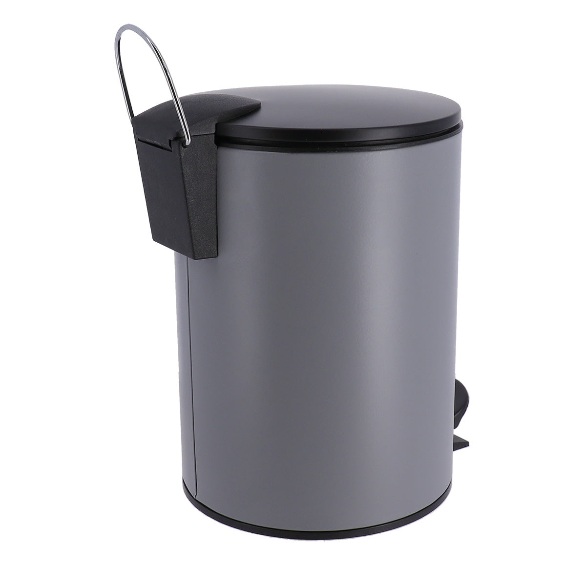 Coș De Gunoi Metalic Cu Închidere Lentă 3L - Gri/Negru