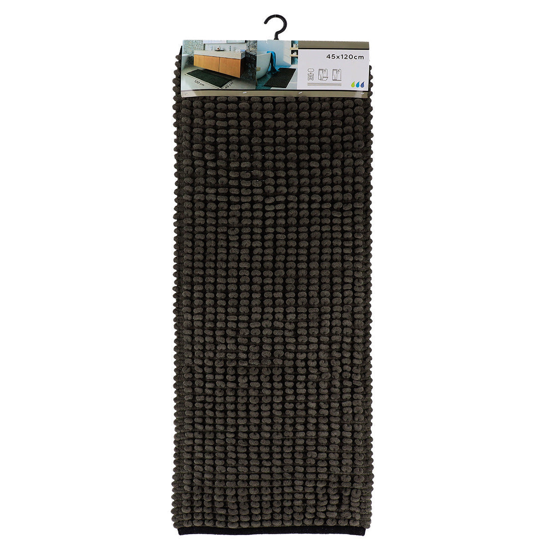 Covoraș Bicolor din Bumbac 45x120 cm - Kaki/Negru