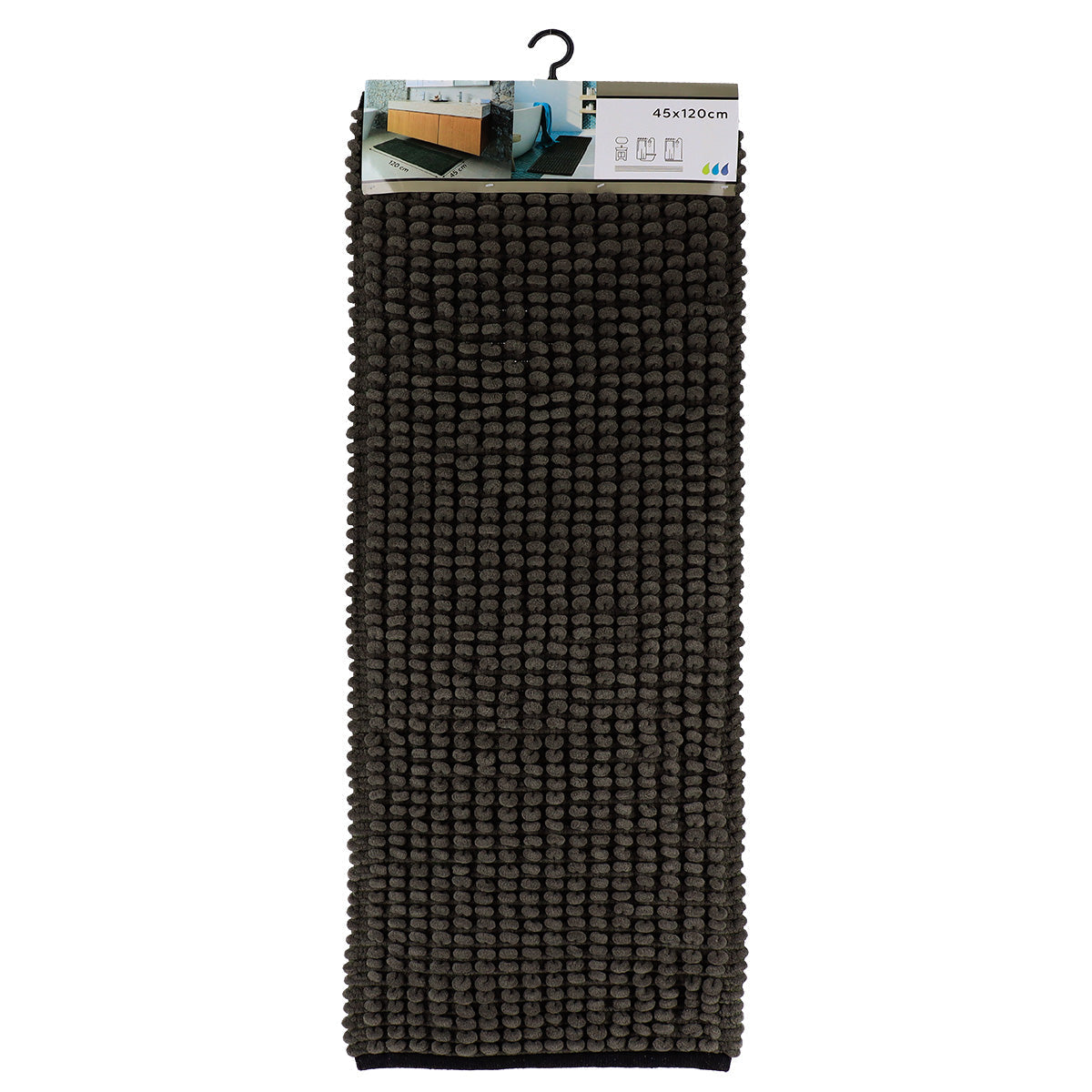 Covoraș Bicolor din Bumbac 45x120 cm - Kaki/Negru