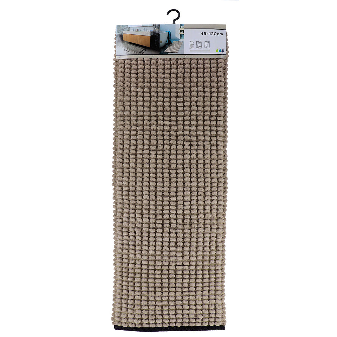 Covoraș Bicolor din Bumbac 45x120 cm - Crem/Negru
