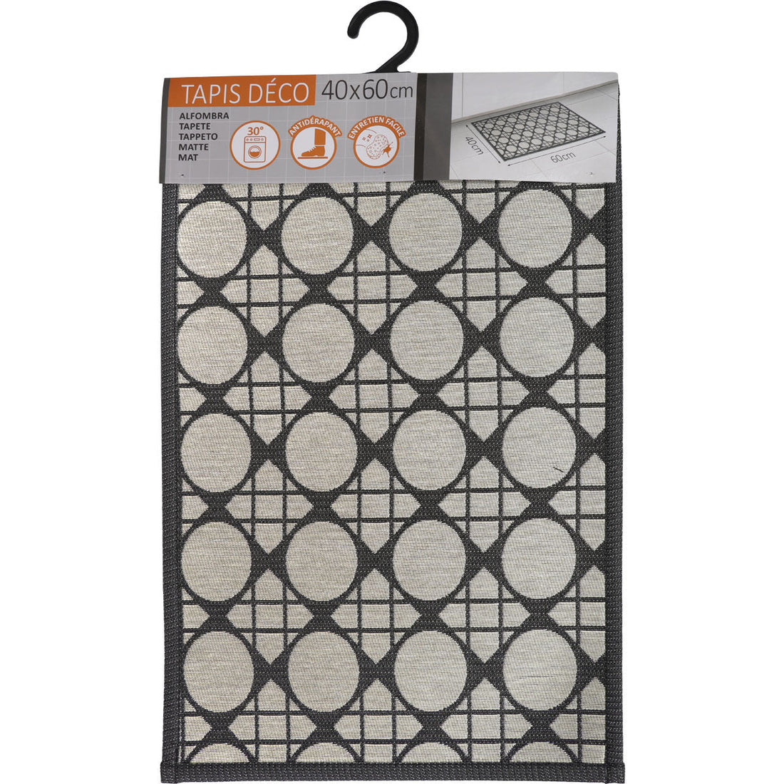 Covor bucătărie Geometrik Noir - 40X60CM - Covor bucătărie - Softambient