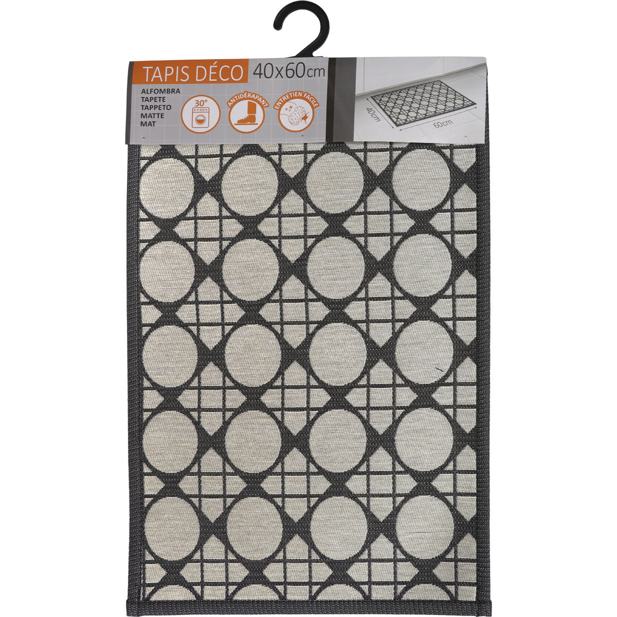 Covor bucătărie Geometrik Noir - 40X60CM - Covor bucătărie - Softambient