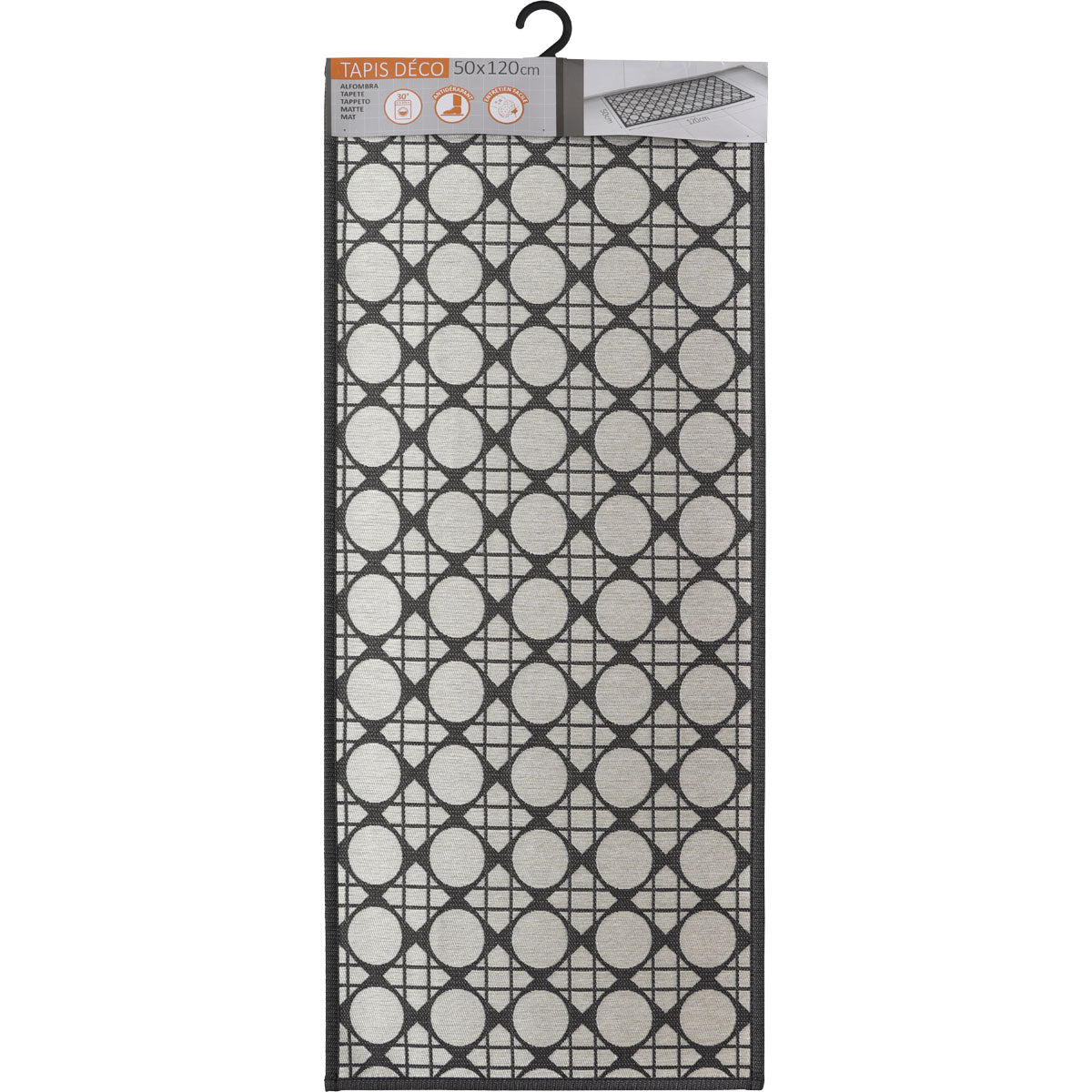 Covor bucătărie Geometrik Noir - 50X120CM - Covor bucătărie - Softambient