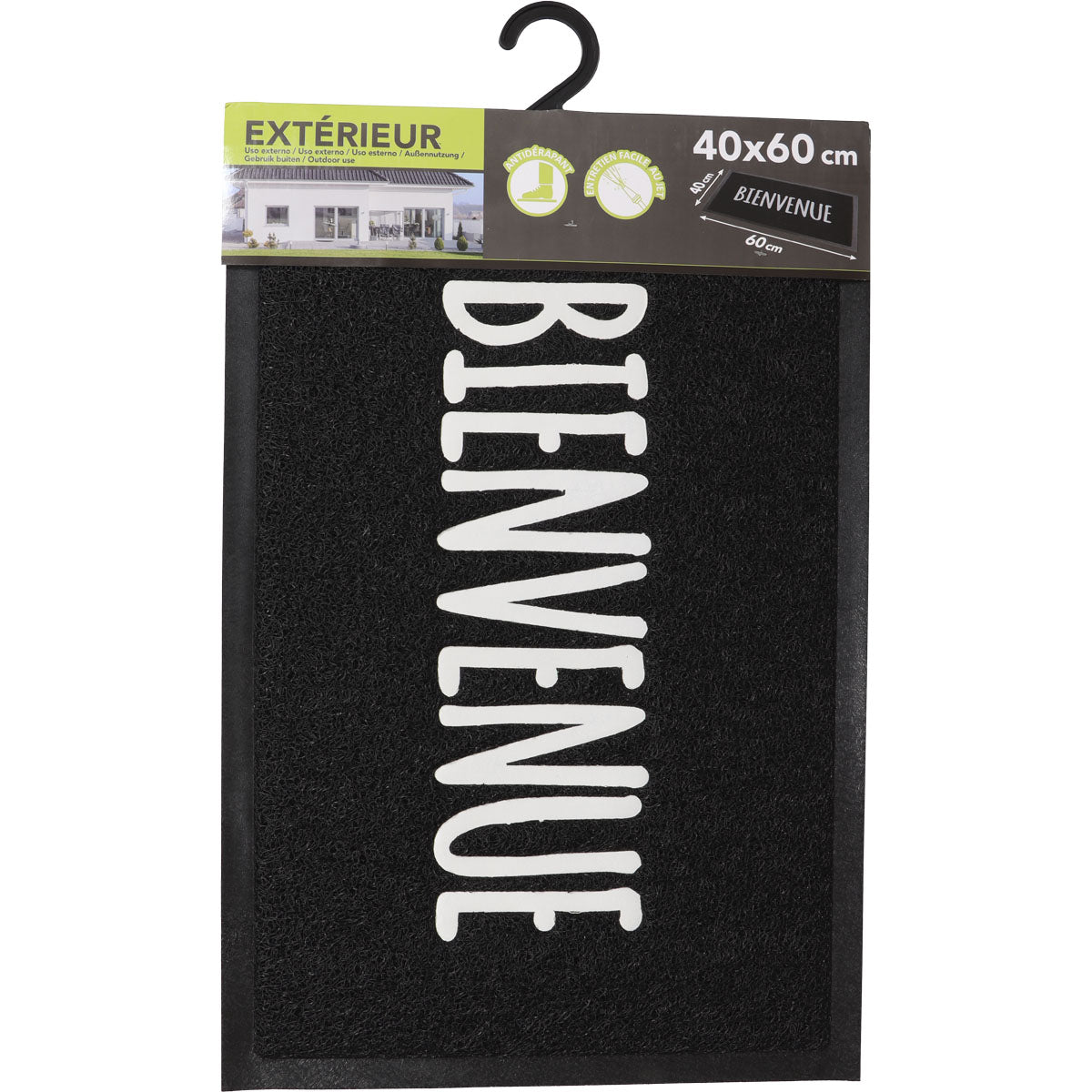 Preș de Intrare Exterior Spaghetti 40X60CM PVC NEGRU - Bienvenue - Preș - Softambient