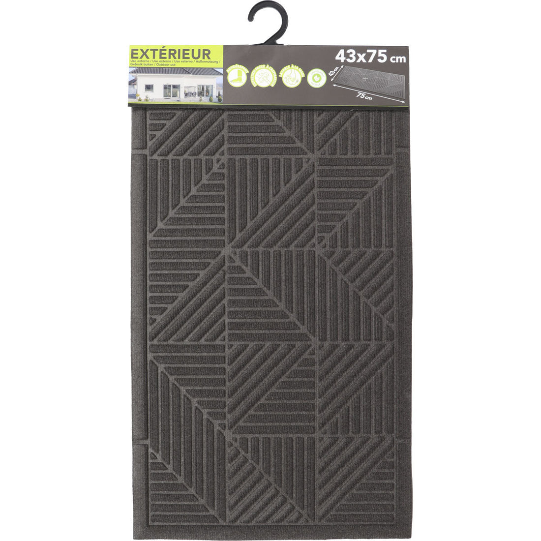 Preș de Intrare Exterior Triangle 43X75CM Poliester/Cauciuc - Gri - Preș - Softambient
